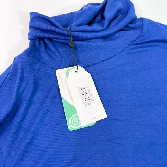 Universal Standard Foundation Turtleneck Top Womens Large Blue Long Sleeve - Picture 3 of 11
